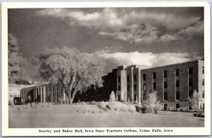 Seerley And Baker Hall Iowa State Teachers College Cedar Falls Iowa IA Postcard