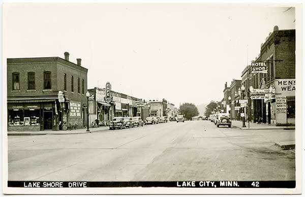 Lake City MN Street View Store Fronts Old Cars RPPC Real Photo Postcard