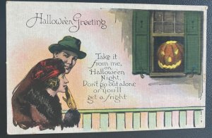 Mint USA Color Picture Postcard Halloween Greetings Take It From Me