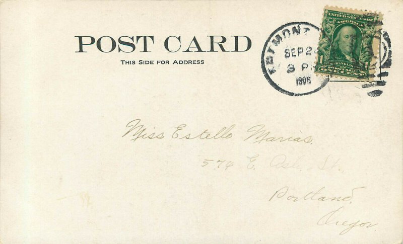 Vintage Postcard Ogden Utah From Union Depot Healy Hotel Street Scene