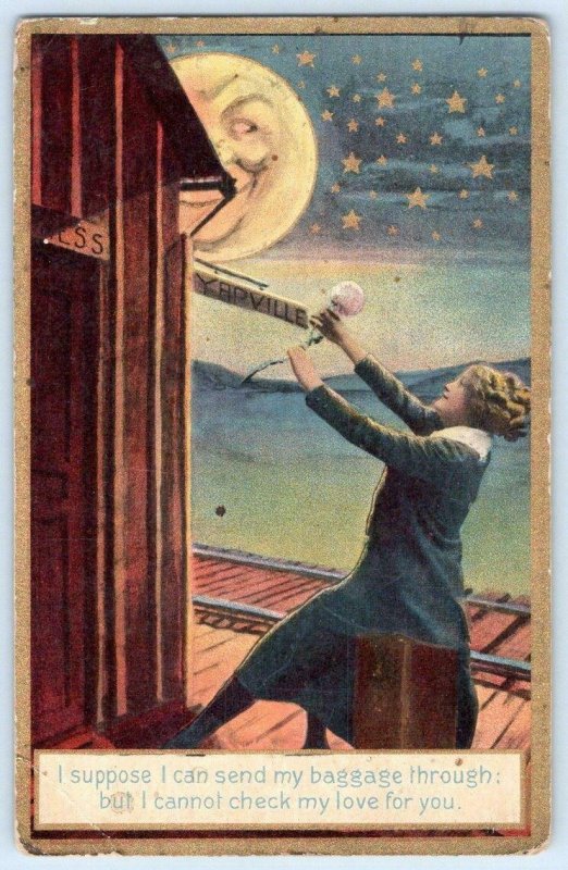 1910s MAN IN THE MOON*TRAIN STATION*YAPVILLE*BAGGAGE*CAN'T CHECK MY LOVE FOR YOU