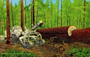 Vintage Postcard Modern Hyster Logging Tractor Forestry