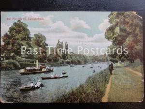 c1912 - Eel Pie Island, Twickenham 0 showing steam paddle boat and rowing boats