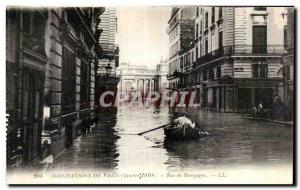 Old Postcard From Paris Burgundy Street Flooding