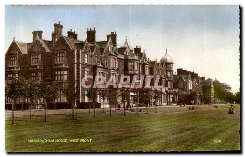 Postcard Old West Front Sandringham House