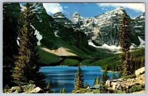 Moraine Lake, Banff National Park, Alberta, Vintage 1966 Chrome Postcard