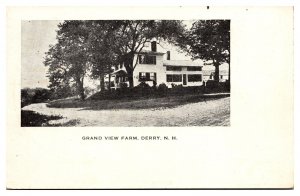 1909 Grand View Farm, Derry, NH Postcard