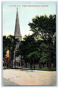 c1910's First Presbyterian Church Scene Auburn New York NY Unposted Postcard