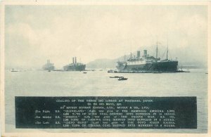 Postcard 1910 Japan Nagasaki Steamship Coaling transportation JP24-3029