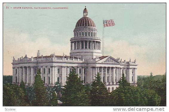 Exterior, State Capitol, Sacramento, California,   PU-1908