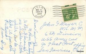 1944 IOLA KANSAS Jefferson School RPPC postcard  3968