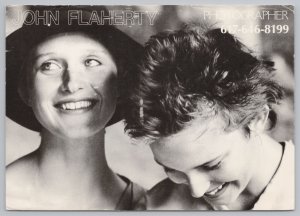 Advertising~2 Women John Flaherty Photographer B&W Card~Continental Postcard