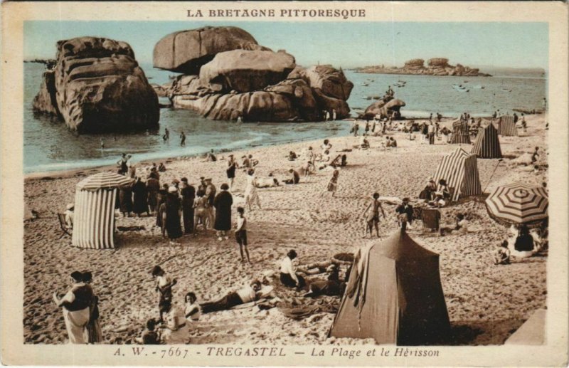 CPA TREGASTEL La Plage et le Herisson (1165850)