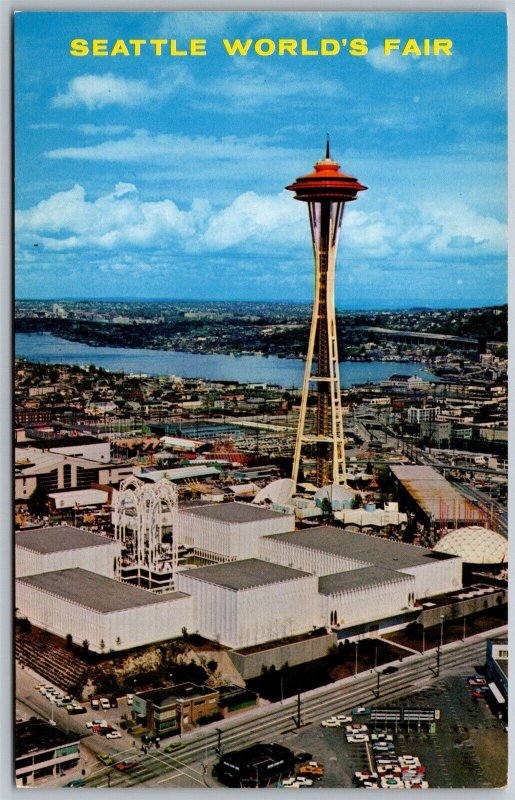 Vtg WA Seattle World's Fair Aerial View of Fair Space Needle 1962 Postcard