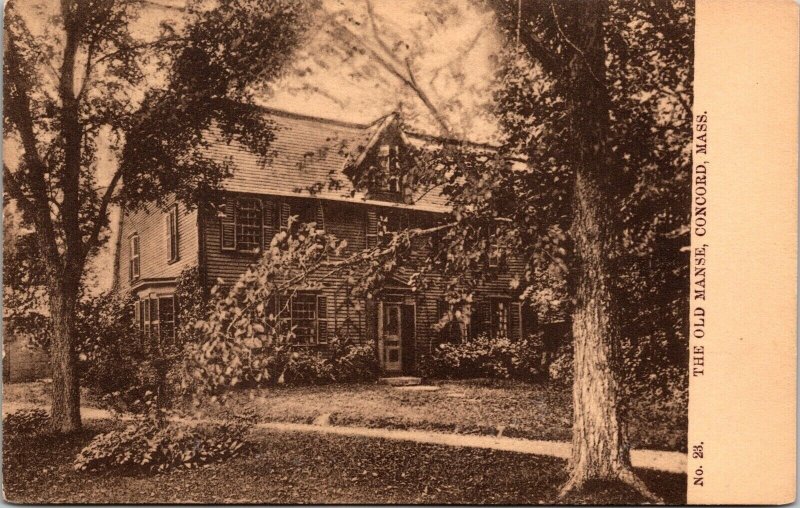 Concord Massachusetts Old Manse House Historic Landmark Sepia UDB Postcard 