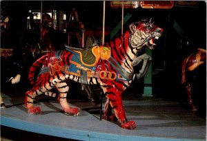 Meridian, MS Mississippi  DENTZEL CAROUSEL TIGER  Highland Park  4X6 Postcard