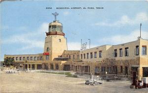 Municipal Airport El Paso Texas postcard