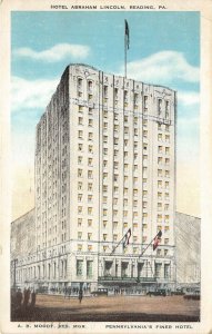 Reading Pennsylvania 1930 Postcard Hotel Abraham Lincoln