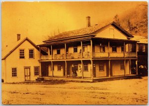 VINTAGE CONTINENTAL SIZE POSTCARD REPRODUCTION OF THE WARREN INN VERMONT c. 1850