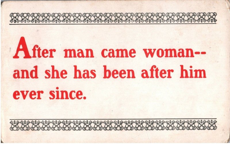 VINTAGE POSTCARD ADULT SATIRE WORDS HUMOR CARD WORDS UNPOSTED DIVIDED BACK