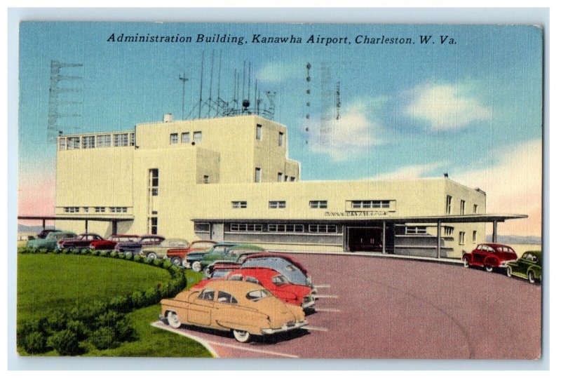 1954 Administration Building Kanawha Airport Charleston WV Posted Postcard 