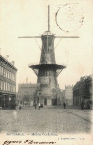 Netherlands Rotterdam Molen Oostplein Windwmill Vintage Postcard 04.06