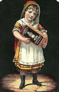 1870's C. Gilbert's Patent Gloss Starch Victorian Trade Card F54