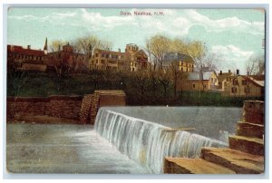 c1910s Dam Scene Lake View Nashua New Hampshire NH Unposted Vintage Postcard 