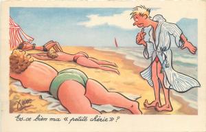 XAV artist signed postcards set misoginism humour comic beach bathers fat women