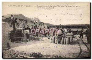 Old Postcard Les Salins d & # 39Hyeres Demolition of camelle for bagging and ...