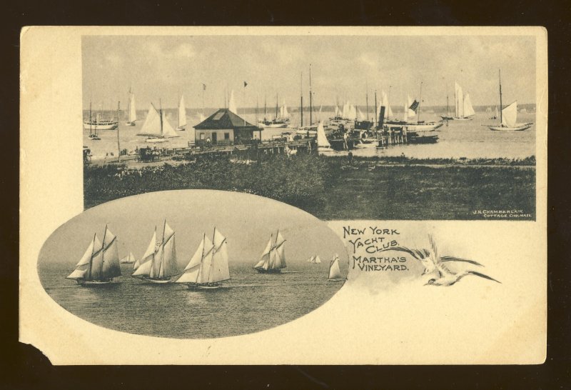 Martha's Vineyard, Massachusetts/MA/Mass Postcard, New York Yacht Club, ...