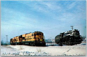 Transportation- Railroad Locomotive Train, New Independence Class 407, Postcard