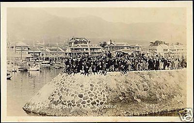 japan, BEPPU, Panorama, Pier with People (1930s) RPPC