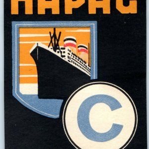 c1930s Hamburg America Line HAPAG C Luggage Label Steamship Ocean Liner Gum C42