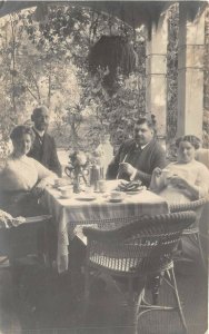 Lot163 real photo two couples at dinner germany glamour meiningen