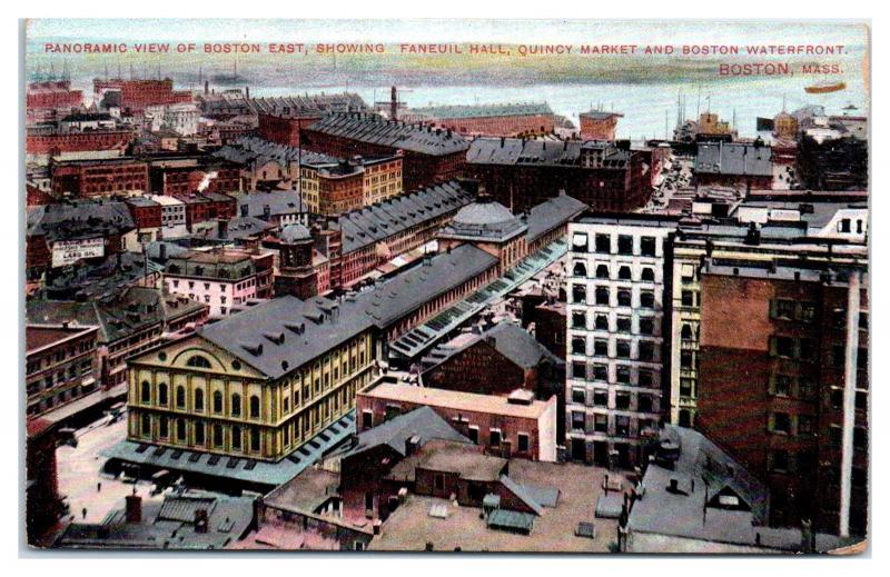 Early 1900s Panoramic View of Boston, MA Postcard