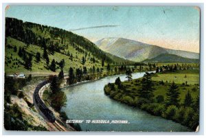 1911 View Of Gateway To Missoula Montana MT RPO Posted Antique Postcard