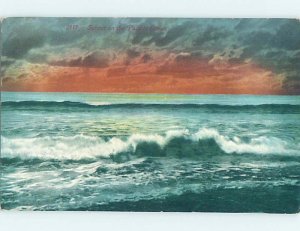 Divided-back SUNSET ON THE PACIFIC OCEAN Postmarked Seattle Washington WA AD7856