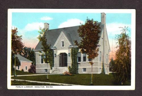 ME CARY Public Library HOULTON MAINE POSTCARD PC