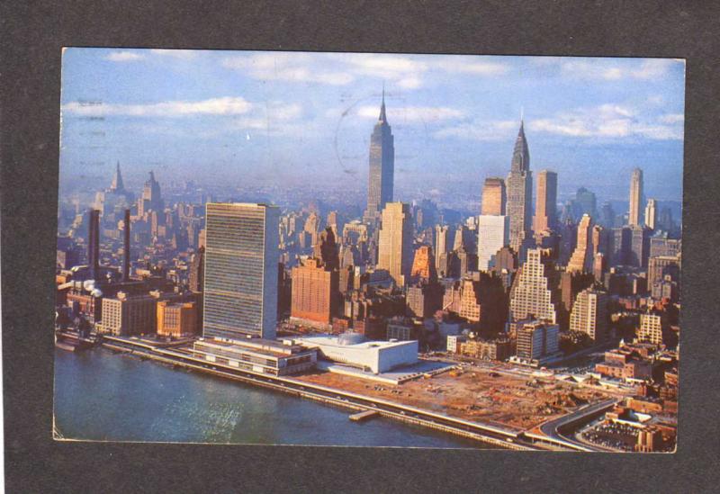 NY Empire State Building Bldg UN Chrysler New York City Postcard NYC