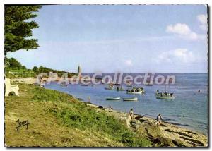 Postcard Modern Brittany Finistere Benodet Lighthouse Beach