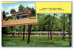 c1940's Choate's Truck Stop & Motel Gasoline Station Dalton Georgia GA Postcard