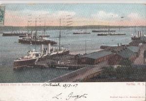 B77658 brithish fleet in halifax ship bateaux canada scan front/back image