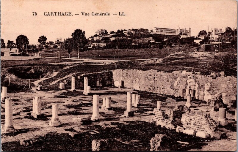 Tunisia Carthage Vue Generale Vintage Postcard C196