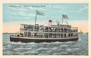 J25/ Ship Postcard c1910 Galveston Texas Excursion Steamer Boat Galvez 51