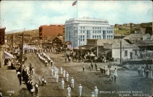 Globe AZ Arizona Broad Street Northward Iris Theatre Parade Vintage Postcard
