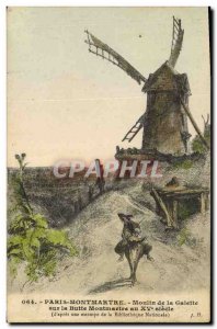 Postcard Old Windmill Paris Montmartre Moulin de la Galette in Montmartre