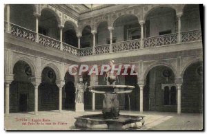 Old Postcard Sevilla Angulo Norte del Patio de la casa de Pilatos
