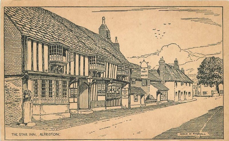 Postcard UK Sussex UK Alfriston Rowsell Adams & Sons 23-2228