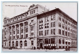 1913 Post Office Free Press Winnipeg Manitoba Canada Glace Posted Postcard